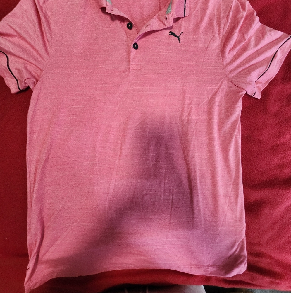 Puma Pink Polo Shirt Classic Style. L  Kids Slim